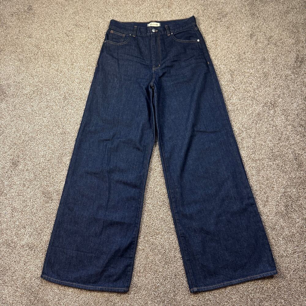 Madewell Super Wide Leg Jeans Size 28 Dark Wash Retro Classic Minimalist Chic